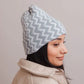 Zigzag Knit Beanie - DAVERRI FASHIONS