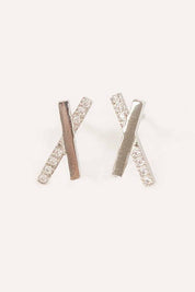 Stainless Steel Criss Cross Stud Earrings Earrings