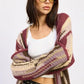 Color Mix Cardigan Top - DAVERRI FASHIONS