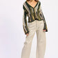 Color Mix Cardigan Top - DAVERRI FASHIONS