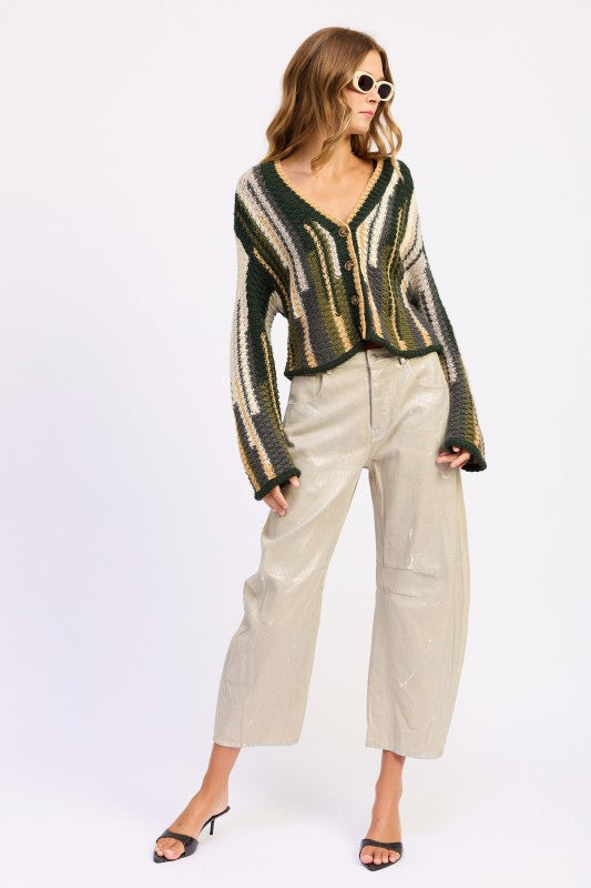 Color Mix Cardigan Top | Cardigans Daverri Fashions