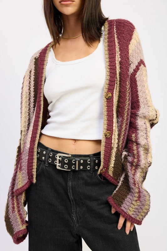 Color Mix Cardigan Top | Cardigans Daverri Fashions