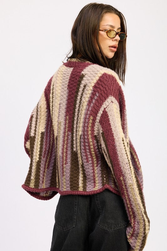 Color Mix Cardigan Top | Cardigans Daverri Fashions