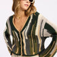 Color Mix Cardigan Top - DAVERRI FASHIONS