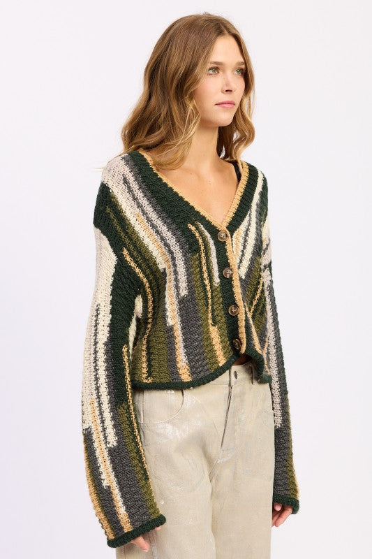 Color Mix Cardigan Top | Cardigans Daverri Fashions
