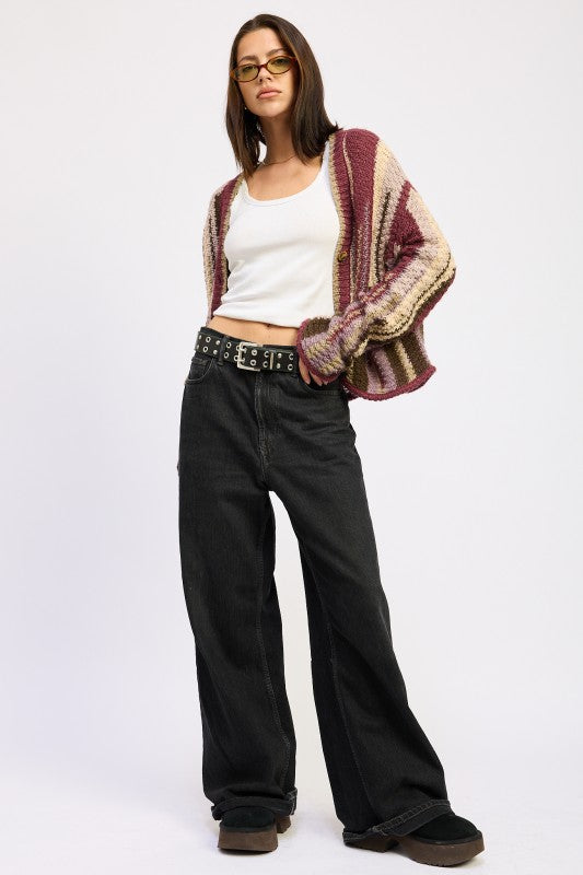 Color Mix Cardigan Top | Cardigans Daverri Fashions