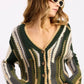 Color Mix Cardigan Top - DAVERRI FASHIONS