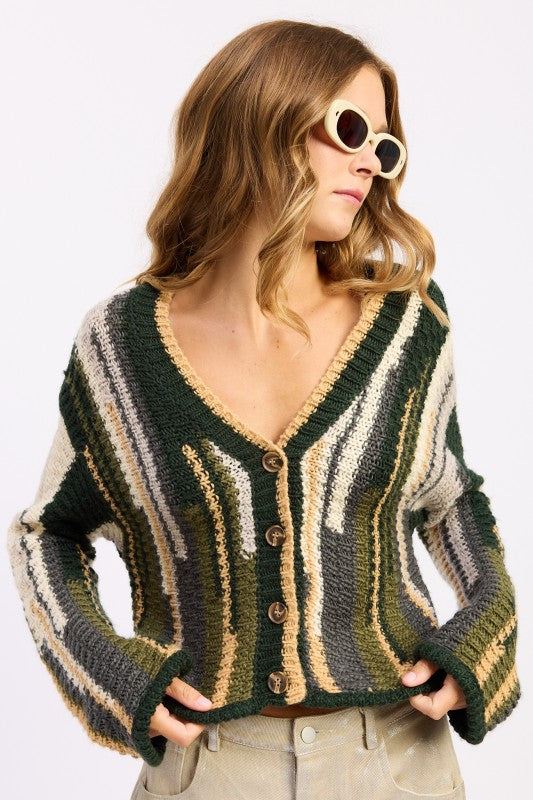 Color Mix Cardigan Top | Cardigans Daverri Fashions