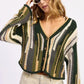 Color Mix Cardigan Top - DAVERRI FASHIONS