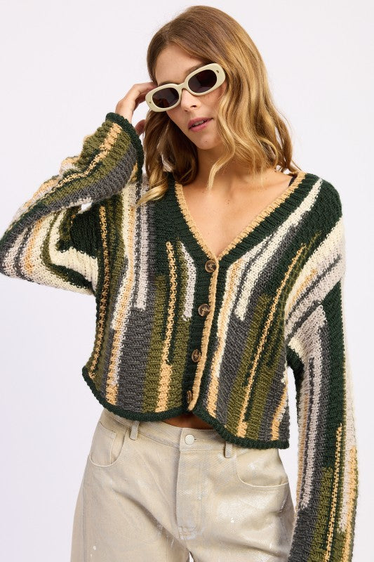 Color Mix Cardigan Top | Cardigans Daverri Fashions