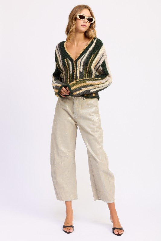 Color Mix Cardigan Top | Cardigans Daverri Fashions