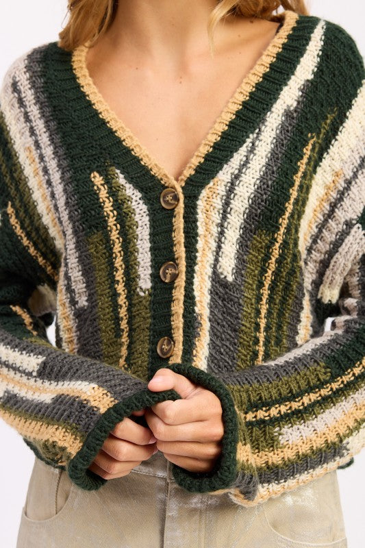 Color Mix Cardigan Top | Cardigans Daverri Fashions