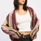 Color Mix Cardigan Top - DAVERRI FASHIONS