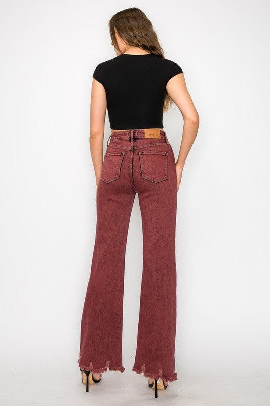 PLUS SIZE - HIGH RISE FLARED LEG JEANS