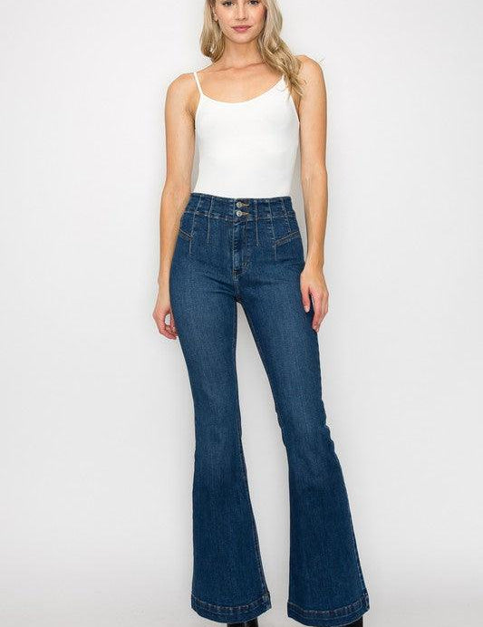 PLUS SIZE - HIGH RISE MODERN FLARE JEANS