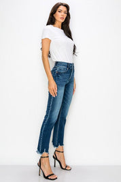 PLUS SIZE - HIGH RISE DOUBLE WAIST BAND JEANS