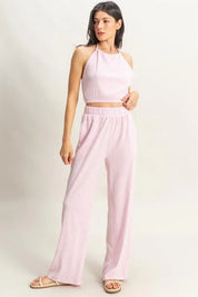 HYFVE Striped Halter Neck Top and Pants Set | Outfit Sets Daverri Fashions