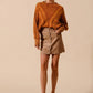 SO ME Scallop Buttoned Front Corduroy Mini Skirt Skirts