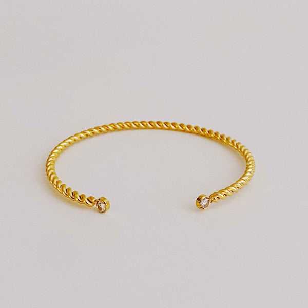 Minimalist Open Cable Stainless Steel Bangle Bracelet Gold OS Bracelets