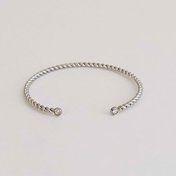 Minimalist Open Cable Stainless Steel Bangle Bracelet Bracelets