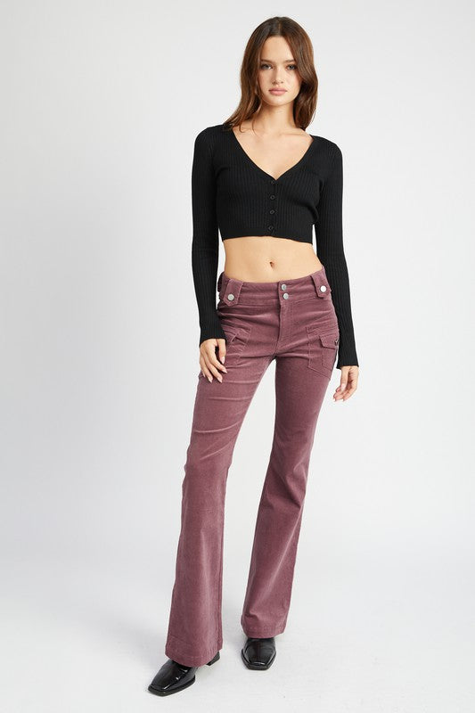 Low Rise Pants w/ Bell Bottoms Pants