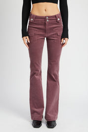 Low Rise Pants w/ Bell Bottoms WINE