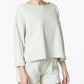 French Terry Long Sleeve Cotton Top SAGEBLUE S Sweatshirts