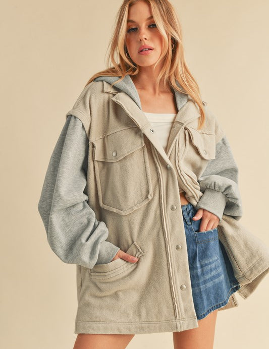 BONE HEATHER GRAY Irene Jacket | Jackets Daverri Fashions