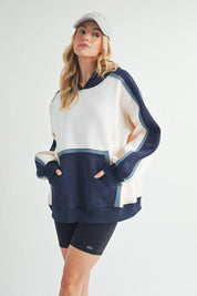 Aemi + Co Color Block Kangaroo Pocketed Hoodie | Hoodies Daverri Fashions