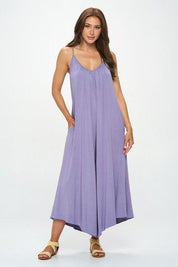 Modal Spandex Soft Knit Jumpsuit Lavender Jumpsuits