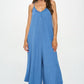 Made in USA Modal Spandex Soft Knit Jumpsuit Blue Jumpsuits