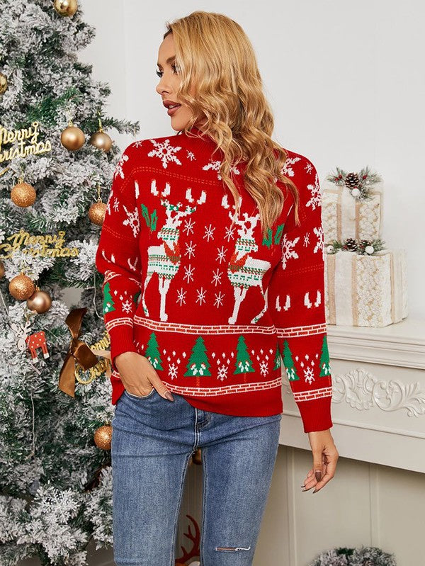 Christmas Knitted Sweater Red Sweaters