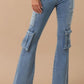 Insane Gene High Rise Cargo Bootcut Jeans Jeans