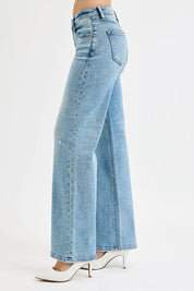 RISEN Full Size Low Rise Ankle Boyfriend Distressed Jeans Plus Size | Jeans Daverri Fashions