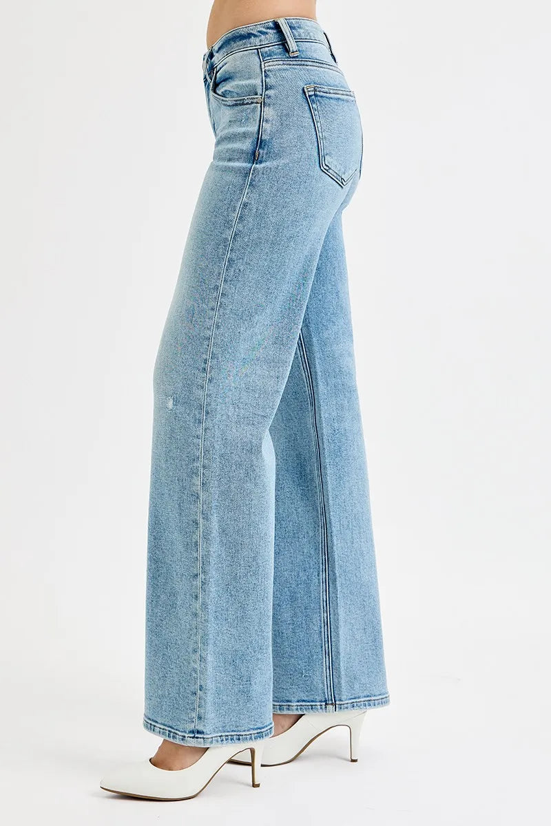 RISEN Full Size Low Rise Ankle Boyfriend Distressed Jeans Plus Size Jeans