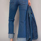 High Rise Cropped Bootcut Cuffed Jeans Jeans