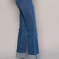 High Rise Cropped Bootcut Cuffed Jeans Jeans