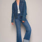 High Rise Cropped Bootcut Cuffed Jeans DARK Jeans