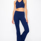 Navy blue high-waisted flared butterysoft yoga pants