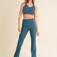 Women’s Butterysoft yoga flare high-waisted teal pants and crop top set