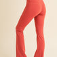 Coral high-waisted flared butterysoft yoga pants in stretchy fabric