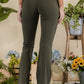 Olive green high-waisted flared butterysoft yoga pants