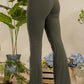 Olive green high-waisted flared butterysoft yoga pants