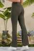Olive green high-waisted flared butterysoft yoga pants
