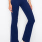 Navy blue high-waisted flared leggings, buttery soft yoga pants