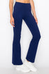 Navy blue high-waisted flared leggings, buttery soft yoga pants