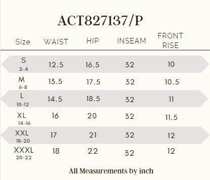 Size chart for Women’s Butterysoft Yoga Flare Pants, S to XXXL in inches