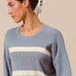 SO ME Ribbed Striped Round Neck Sweater - DAVERRI FASHIONS