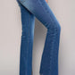 High Rise Front Slit Sliim Bootcut Jeans Jeans