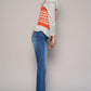 High Rise Front Slit Sliim Bootcut Jeans Jeans